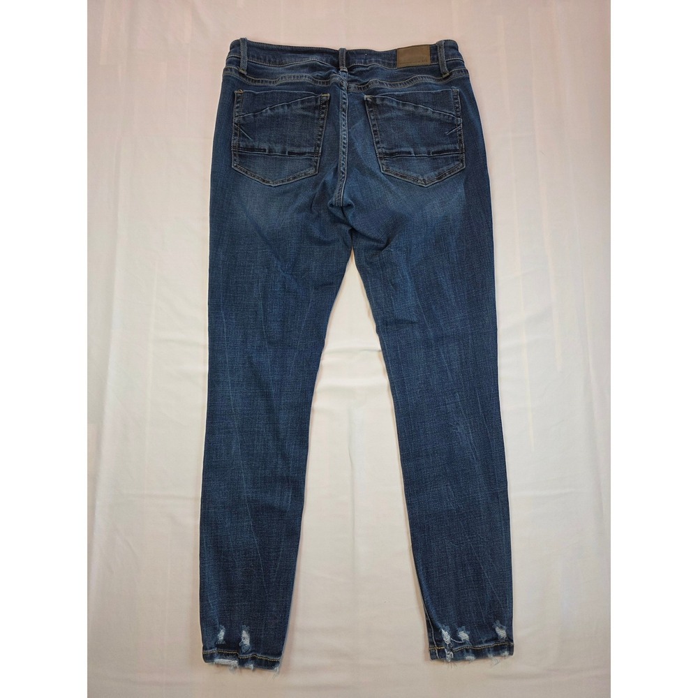 BKE Stella Low Rise Ankle Skinny Jeans Medium Wash Distressed Hem 31 - Picture 3 of 14